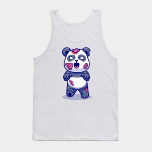 Cute Panda Zombie Cartoon Tank Top